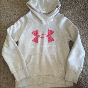Under Armour Gray and Pink Hoodie Sweatshirt